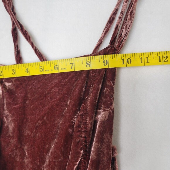 Free People 90’s Forever Overalls Brown Velvet Women's Size XSmall Msrp $168 - Picture 4 of 16